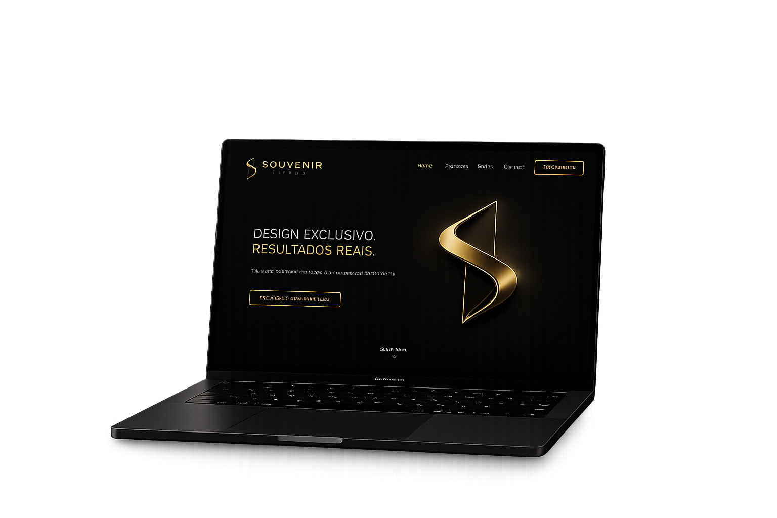 Site da Souvenir Studio exibido em um notebook